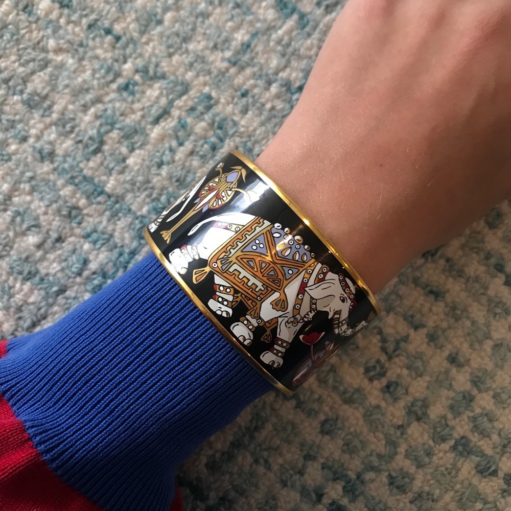 AUTHENTIC HERMES BANGLE ELEPHANT PRINT